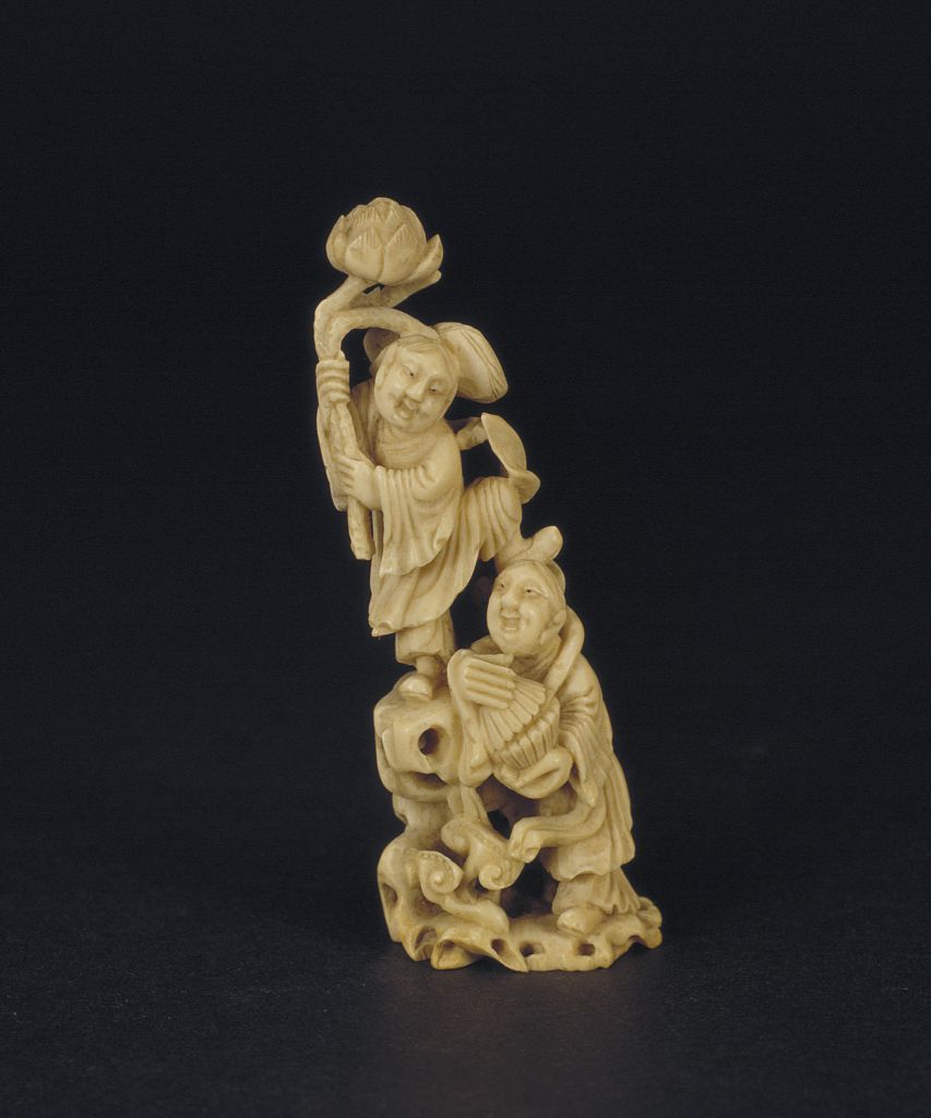 图片[1]-Ivory carving and the combination of two immortals-China Archive